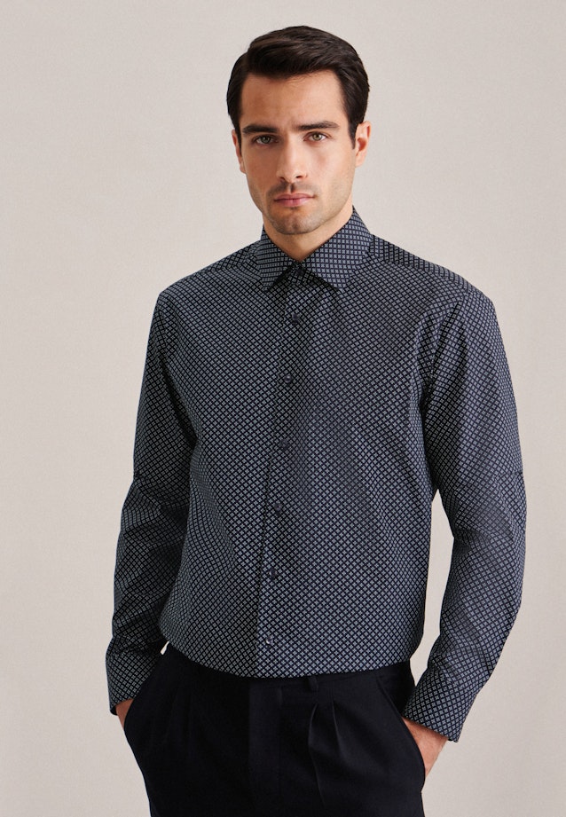 Regular Chemise d'affaires Imprimé in Bleu Foncé |  Seidensticker Onlineshop