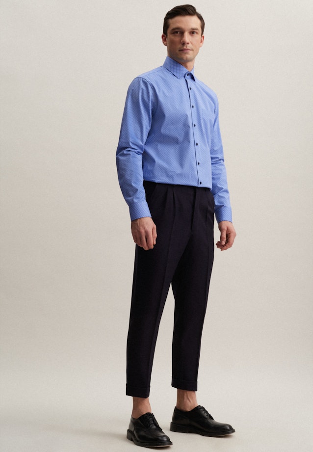 Regular Chemise d'affaires Imprimé in Bleu Clair |  Seidensticker Onlineshop