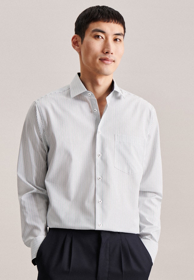 Regular Business Hemd Streifen in Grün |  Seidensticker Onlineshop