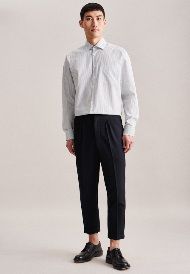 Regular Business Hemd Streifen in Grün |  Seidensticker Onlineshop