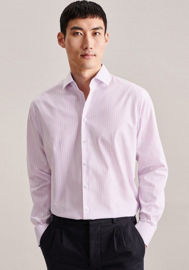 Bügelfreies Popeline Business Hemd in Shaped mit Kentkragen in Rosa/Pink | Seidensticker Onlineshop