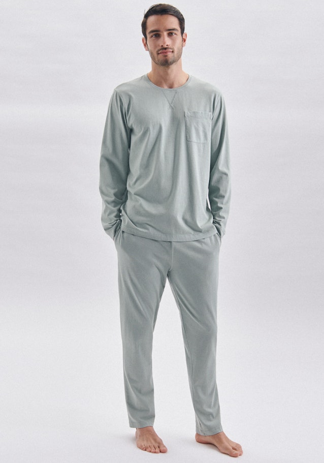 Pyjama Regular Manche Longue Rond in Vert | Seidensticker Onlineshop