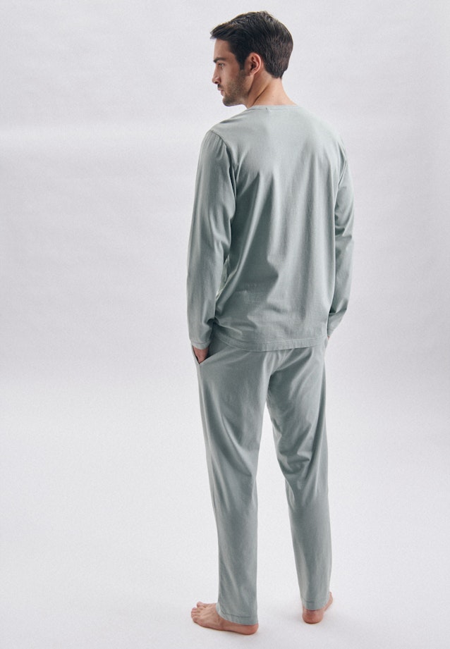 Pyjama Regular Manche Longue Rond in Vert |  Seidensticker Onlineshop