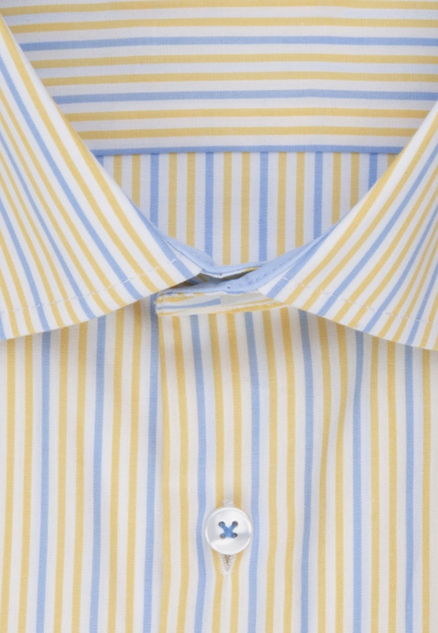 Non-iron Popeline korte arm Business overhemd in Regular with Kentkraag in Geel |  Seidensticker Onlineshop