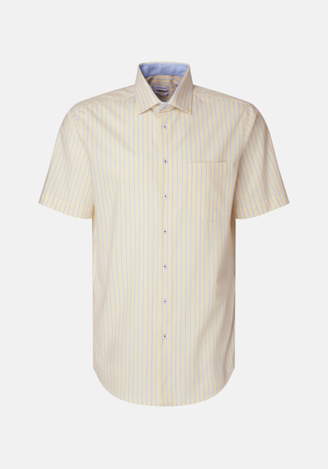 Bügelfreies Popeline Kurzarm Business Hemd in Regular mit Kentkragen in Gelb |  Seidensticker Onlineshop