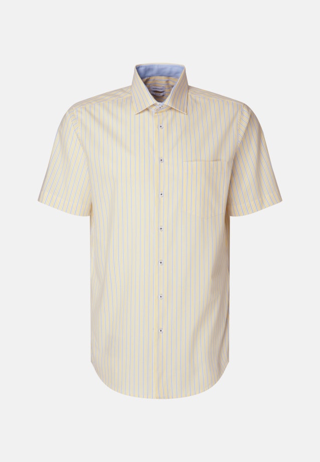 Non-iron Poplin Short sleeve Business Shirt in Regular with Kent-Collar in Yellow |  Seidensticker Onlineshop