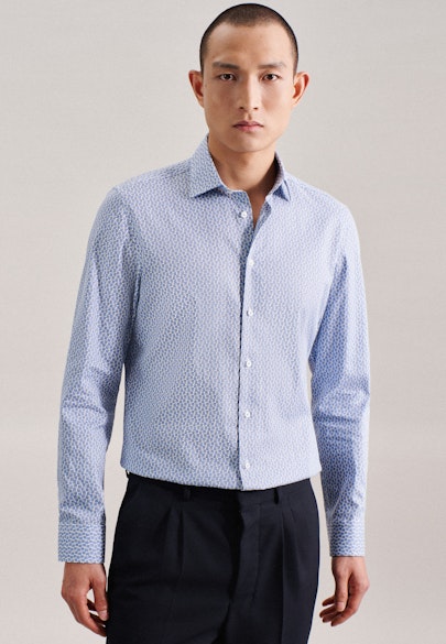 Slim Business Shirt Print in Light Blue |  Seidensticker Onlineshop