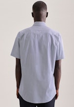 Regular Business Hemd Druck in Mittelblau |  Seidensticker Onlineshop