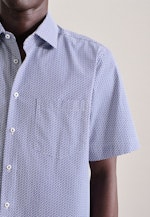 Regular Business Hemd Druck in Mittelblau |  Seidensticker Onlineshop