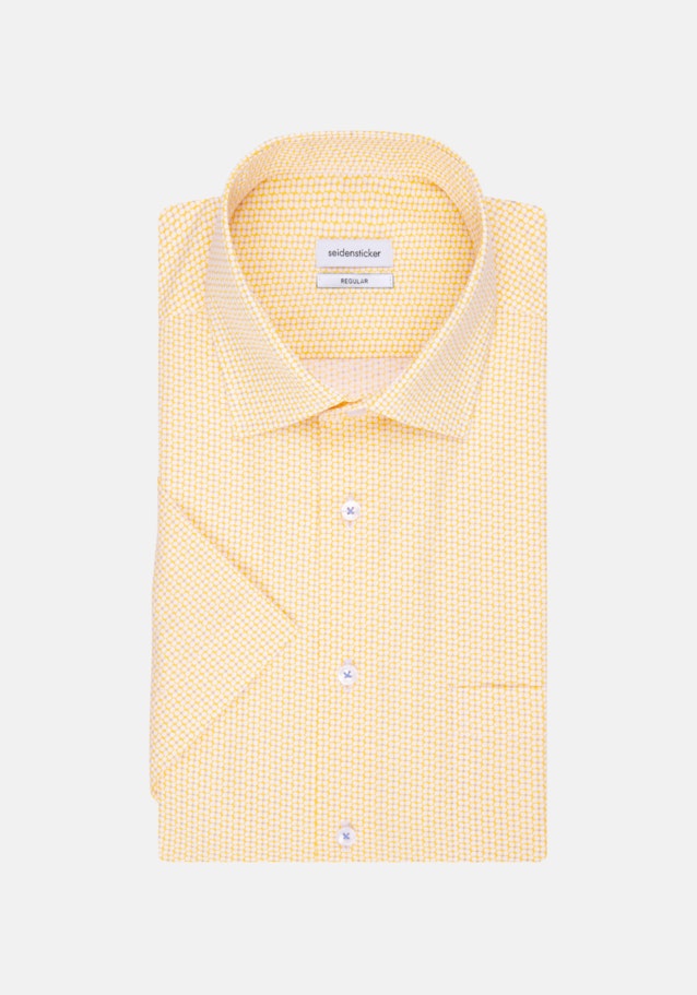 Poplin Short sleeve Business Shirt in Regular with Kent-Collar in Yellow |  Seidensticker Onlineshop