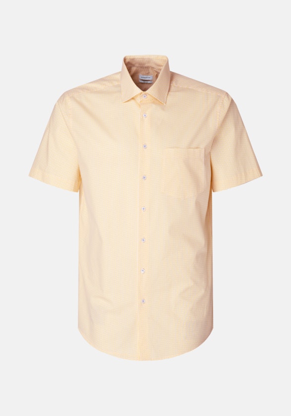 Poplin Short sleeve Business Shirt in Regular with Kent-Collar in Yellow |  Seidensticker Onlineshop