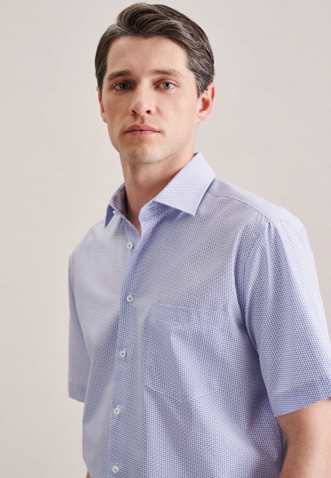 Poplin Short sleeve Business Shirt in Regular with Kent-Collar in Pink | Seidensticker online shop