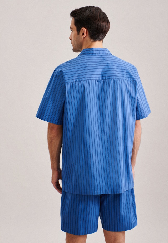 Pyjama Regular Manche Courte in Bleu Moyen |  Seidensticker Onlineshop