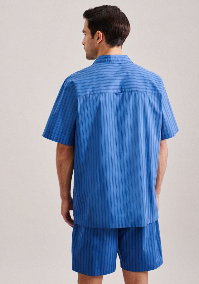 Pyjama aus 100% Baumwolle in Mittelblau | Seidensticker Onlineshop