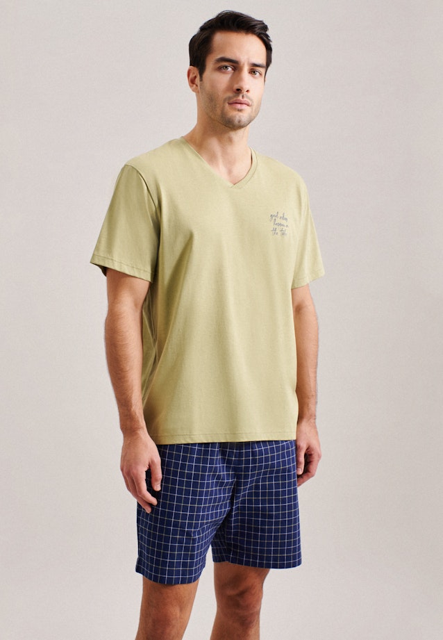 Pyjama Regular Manche Courte Col En V in Vert |  Seidensticker Onlineshop