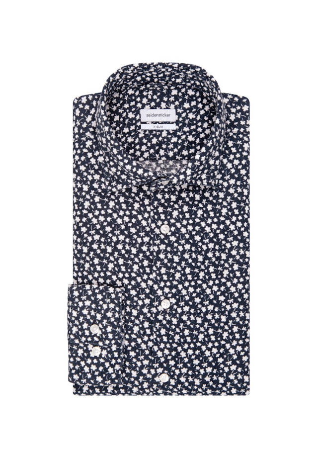 Business Shirt in X-Slim with Kent-Collar in Dark Blue |  Seidensticker Onlineshop