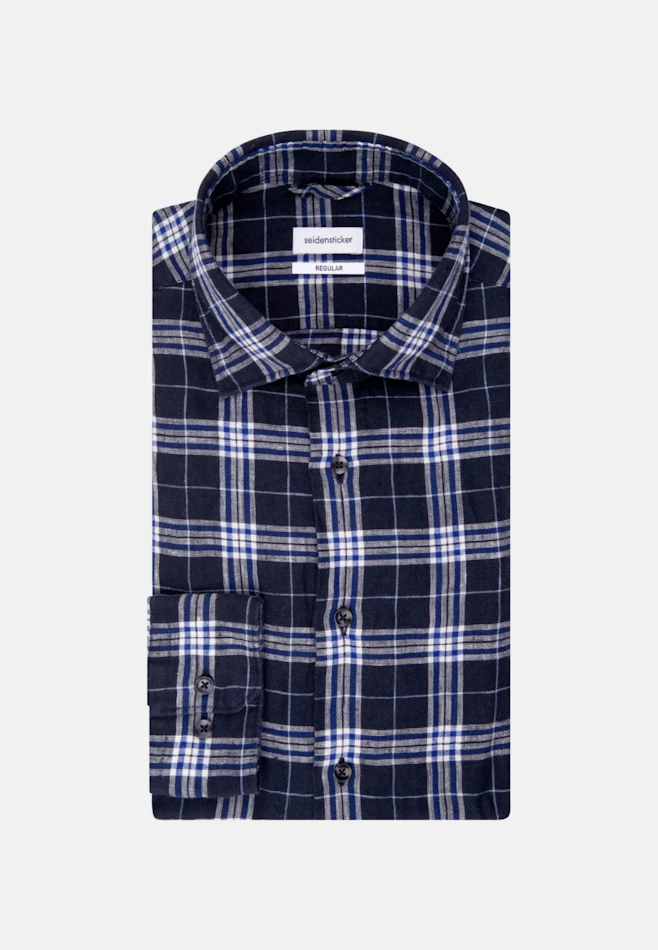 Regular Business Hemd Karo in Dunkelblau | Seidensticker Onlineshop