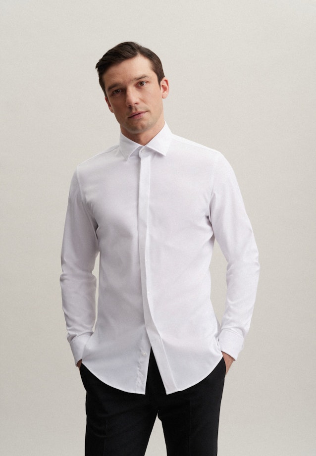 Twill Smokinghemd in Slim mit Kentkragen in Weiß |  Seidensticker Onlineshop