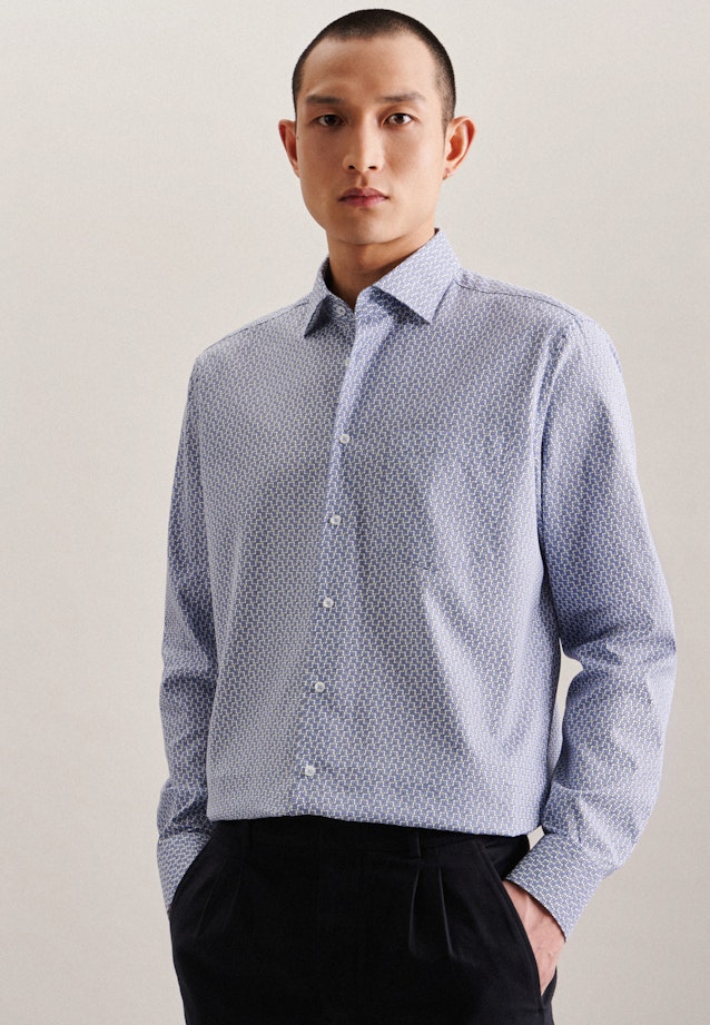 Regular Chemise d'affaires Imprimé in Bleu Clair |  Seidensticker Onlineshop