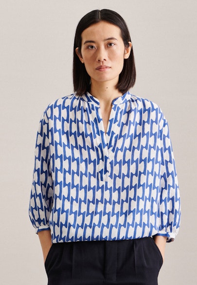 Regular Tunika Druck in Mittelblau |  Seidensticker Onlineshop