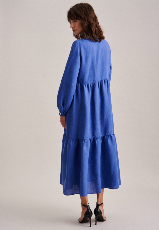 Linen Maxi (ankle length) Dress in Medium Blue | Seidensticker Onlineshop