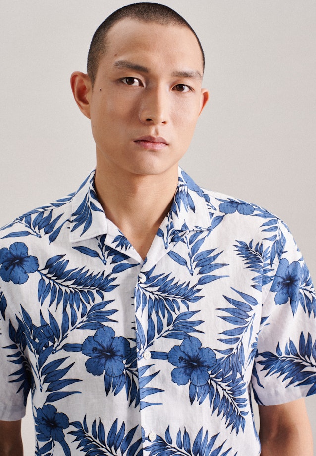 Regular Chemise décontractée Imprimé in Bleu Moyen |  Seidensticker Onlineshop