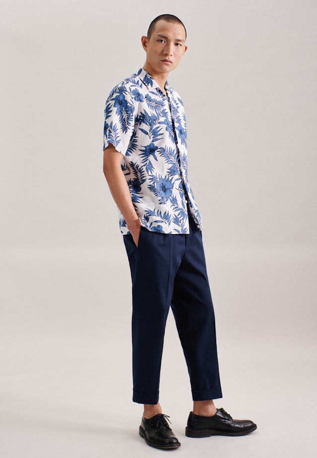 Regular Chemise décontractée Imprimé in Bleu Moyen |  Seidensticker Onlineshop