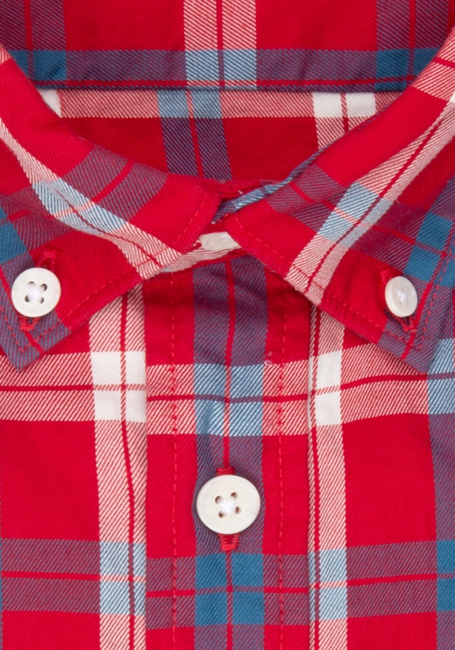 Twill korte arm Casual overhemd in Regular with Button-Down-Kraag in Rood |  Seidensticker Onlineshop