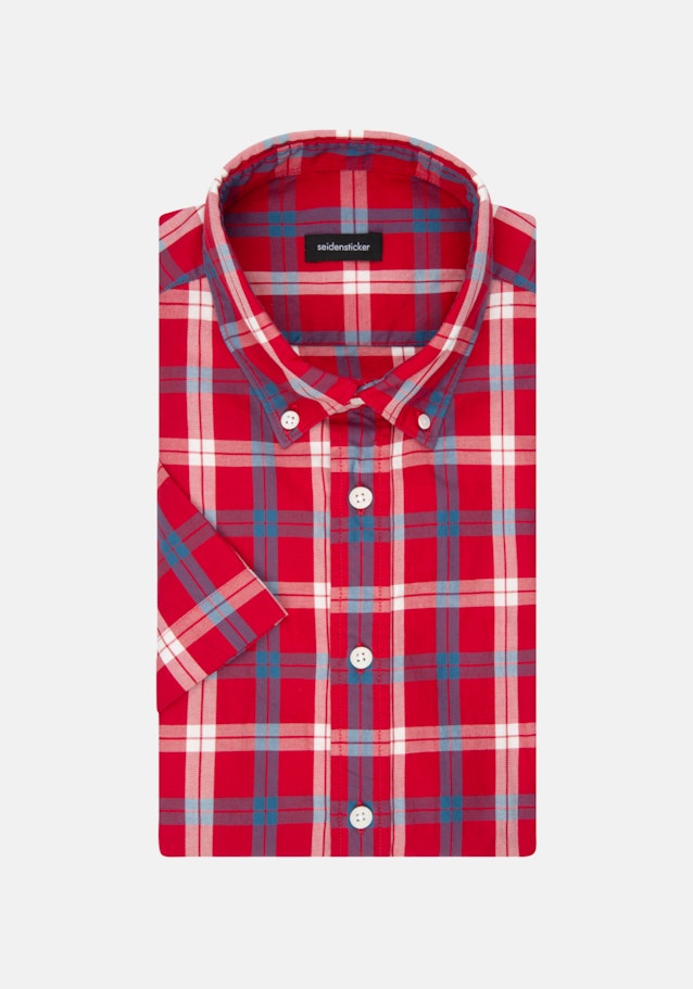 Twill Short sleeve Casual Shirt in Regular with Button-Down-Collar in Red |  Seidensticker Onlineshop