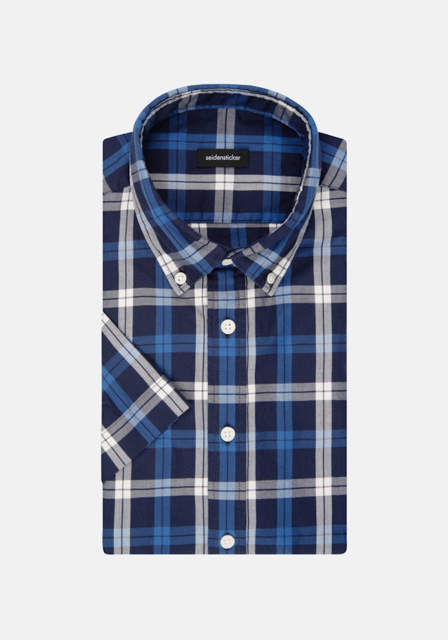 Twill Short sleeve Casual Shirt in Regular with Button-Down-Collar in Dark Blue |  Seidensticker Onlineshop