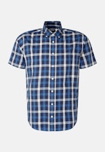 Twill Short sleeve Casual Shirt in Regular with Button-Down-Collar in Dark Blue |  Seidensticker Onlineshop