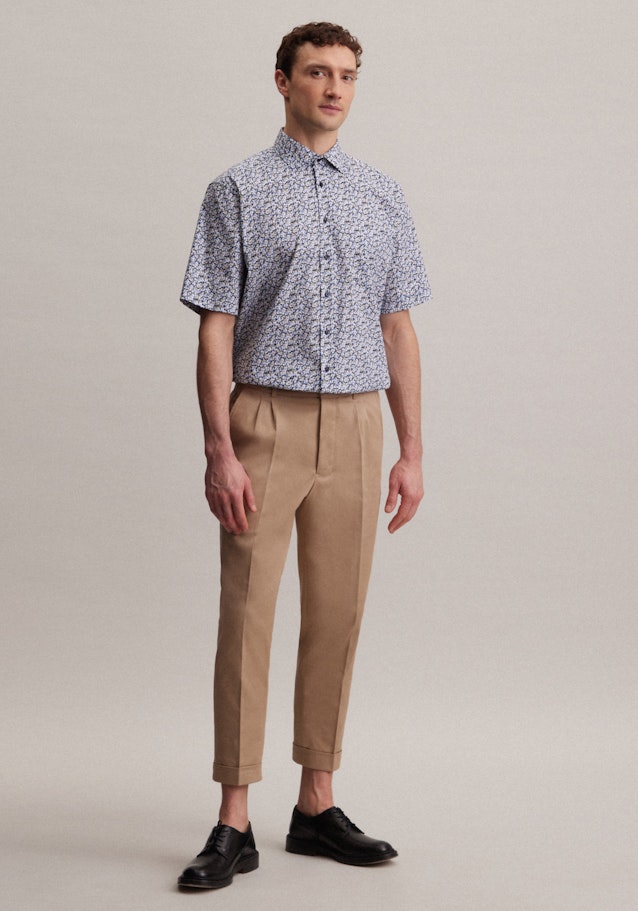 Poplin Short sleeve Business Shirt in Comfort with Kent-Collar in Brown |  Seidensticker Onlineshop