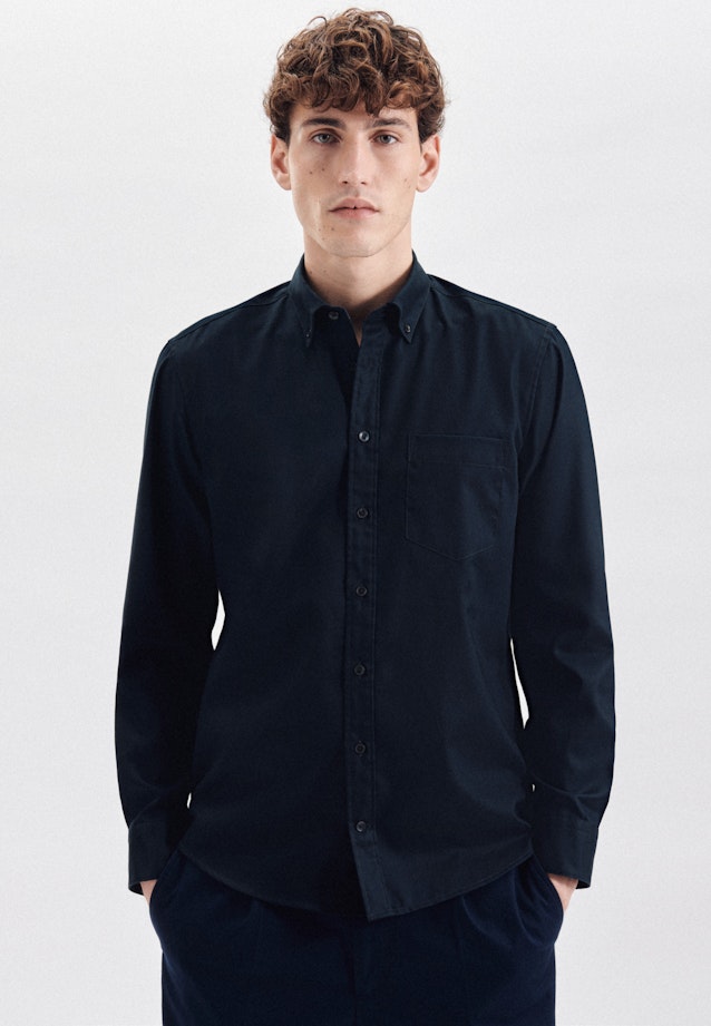 Easy-iron Twill Casual Shirt in Regular with Kent-Collar in Dark Blue |  Seidensticker Onlineshop