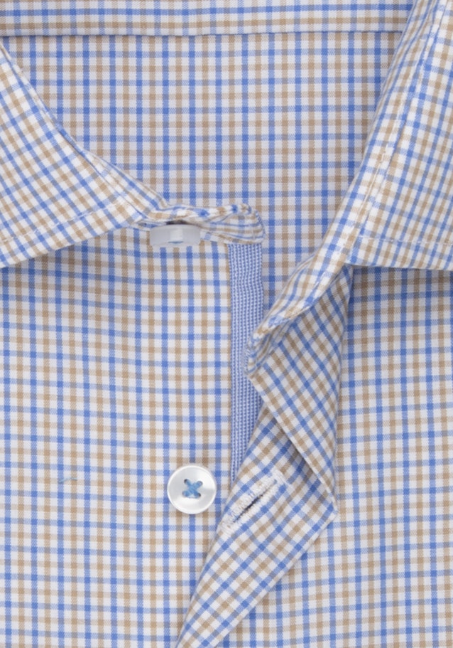 Non-iron Poplin Business Shirt in Regular with Kent-Collar in Brown |  Seidensticker Onlineshop