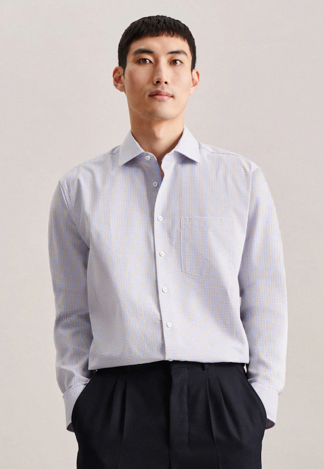 Regular Chemise d'affaires carreaux in Marron |  Seidensticker Onlineshop