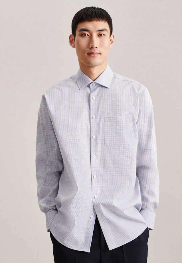 Regular Chemise d'affaires carreaux in Marron |  Seidensticker Onlineshop