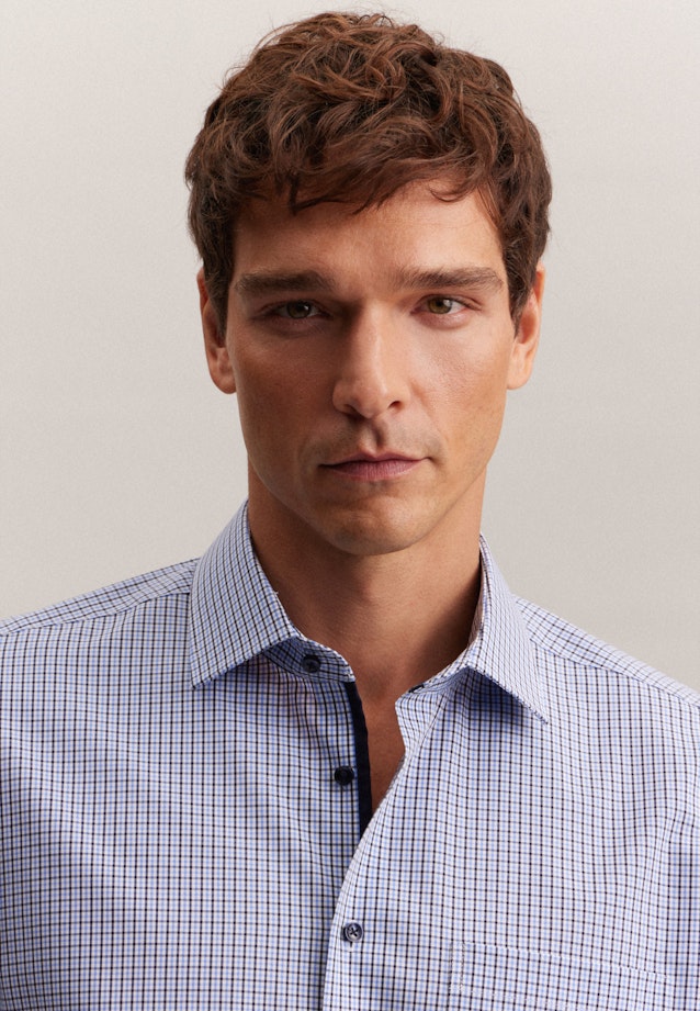 Regular Chemise d'affaires carreaux in Bleu Foncé |  Seidensticker Onlineshop