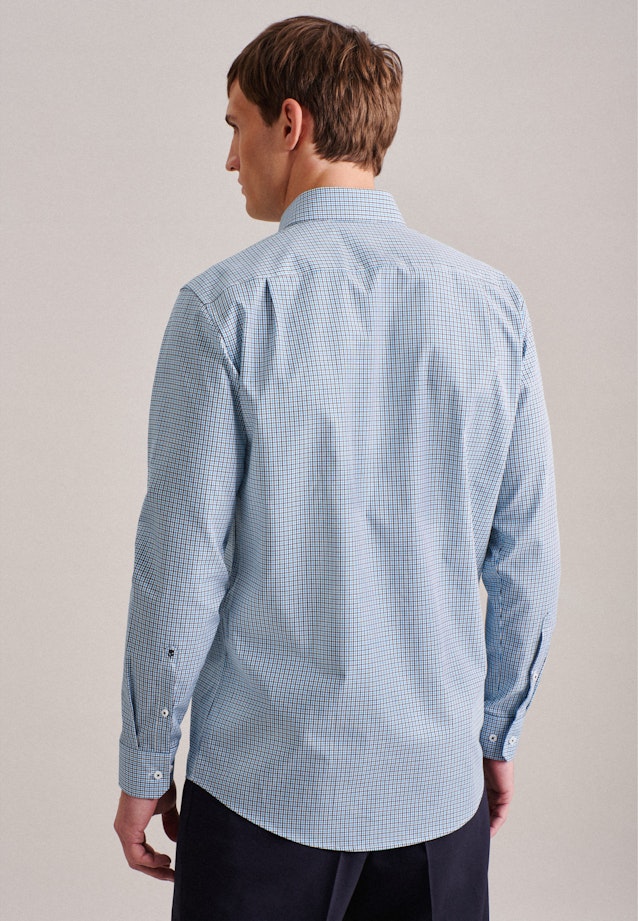 Regular Business Hemd Karo in Türkis |  Seidensticker Onlineshop