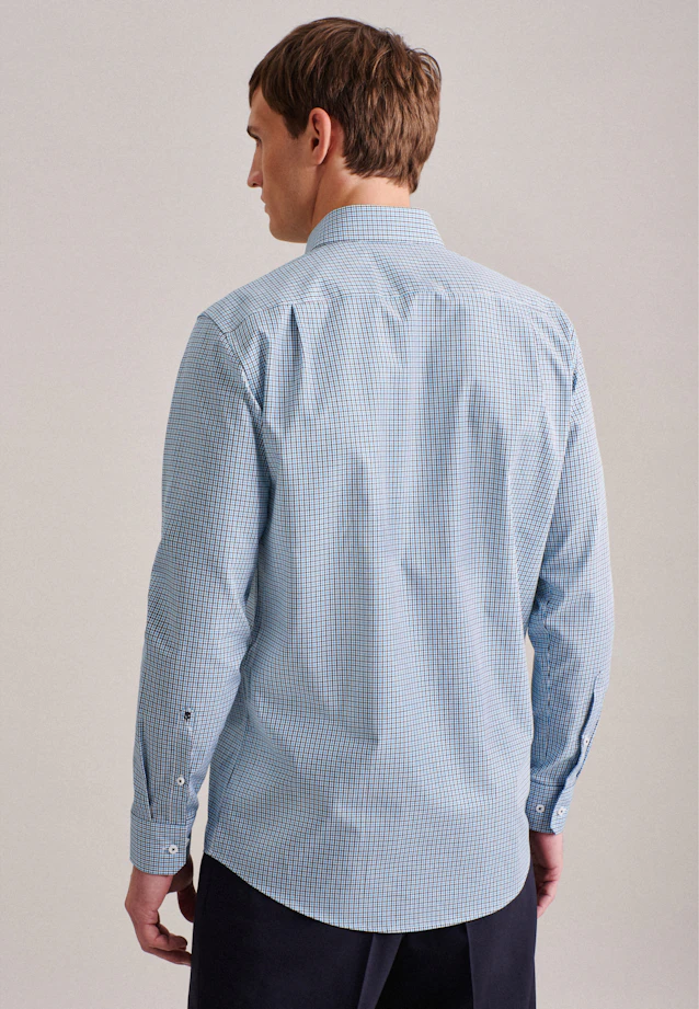 Regular Business Hemd Karo in Türkis |  Seidensticker Onlineshop