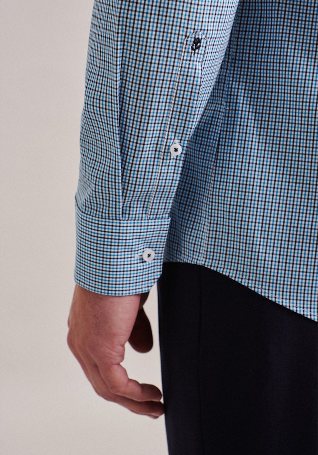 Non-iron Poplin Business Shirt in Regular with Kent-Collar in Turquoise |  Seidensticker Onlineshop