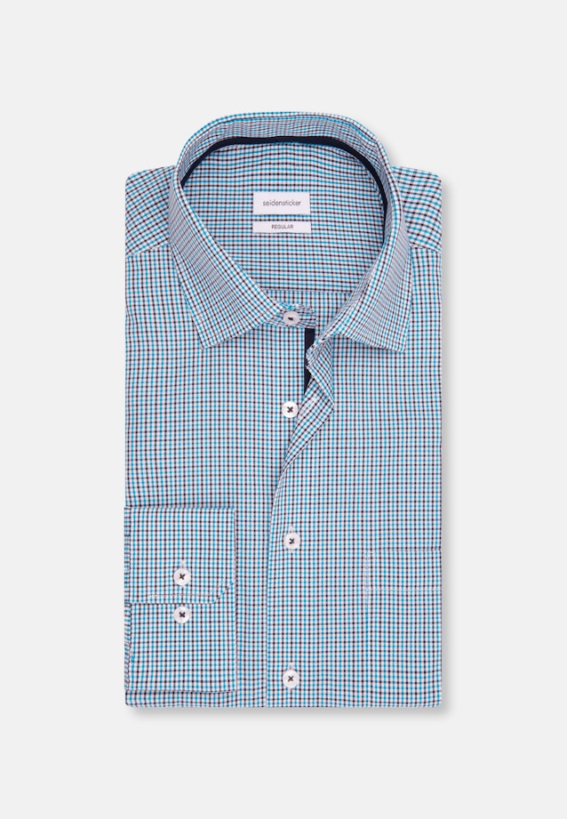 Regular Business Hemd Karo in Türkis |  Seidensticker Onlineshop