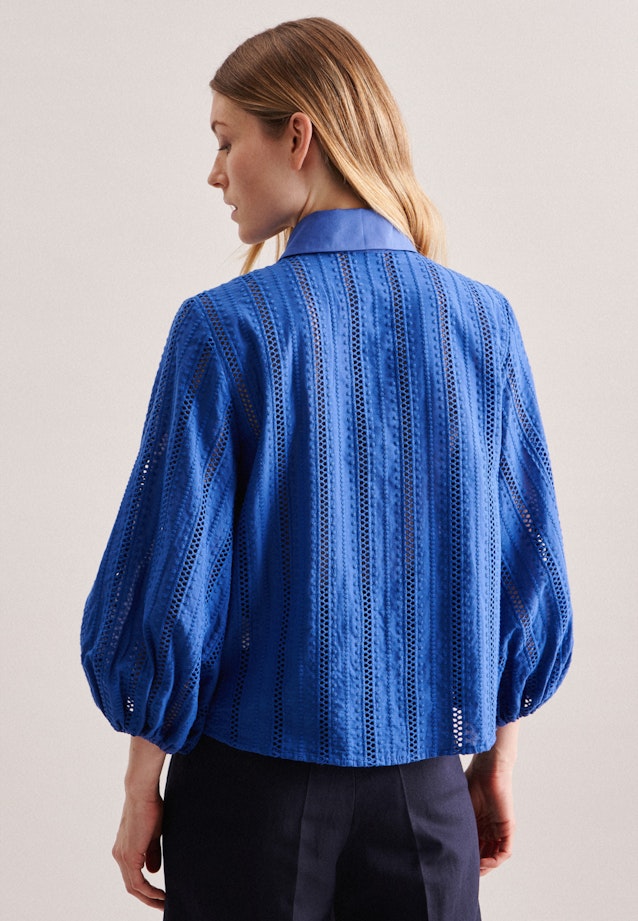Popeline Shirtblouse in Middelmatig Blauw | Seidensticker Onlineshop