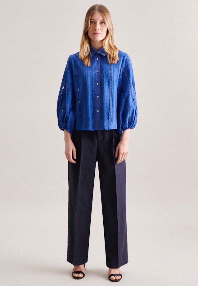 Poplin Shirt Blouse in Medium Blue |  Seidensticker Onlineshop