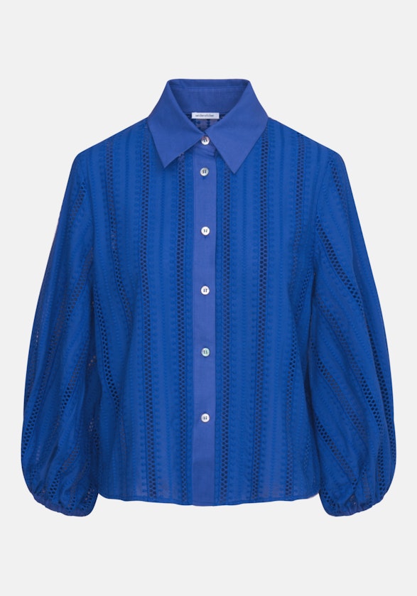Poplin Shirt Blouse in Medium Blue |  Seidensticker Onlineshop