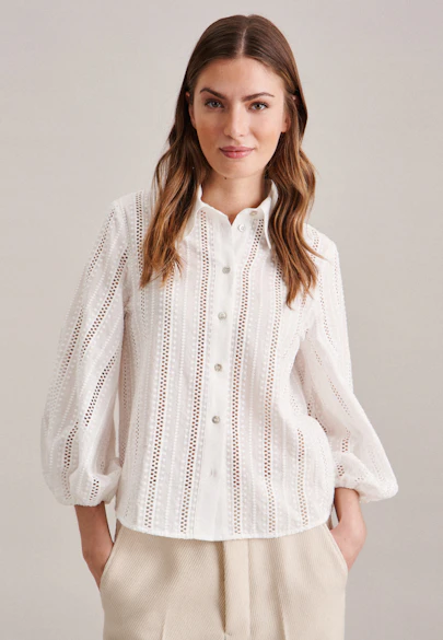 Regular Hemdbluse Stickerei in Ecru |  Seidensticker Onlineshop