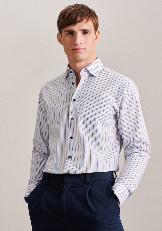 Non-iron Poplin Business Shirt in Regular with Kent-Collar in Brown |  Seidensticker Onlineshop