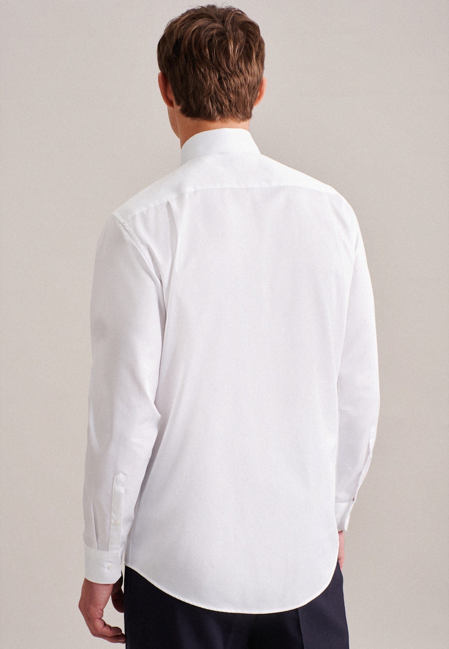 Bügelleichtes Satin Business Hemd in Regular mit Kentkragen in Weiß |  Seidensticker Onlineshop