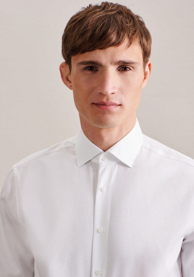 Chemise Business Regular Satin Col Kent in Blanc |  Seidensticker Onlineshop