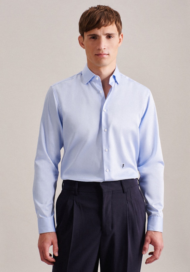 Easy-iron Satin Business Shirt in Regular with Kent-Collar in Light Blue | Seidensticker Onlineshop