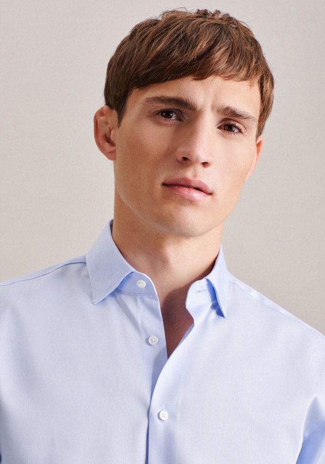 Easy-iron Satin Business Shirt in Regular with Kent-Collar in Light Blue |  Seidensticker Onlineshop